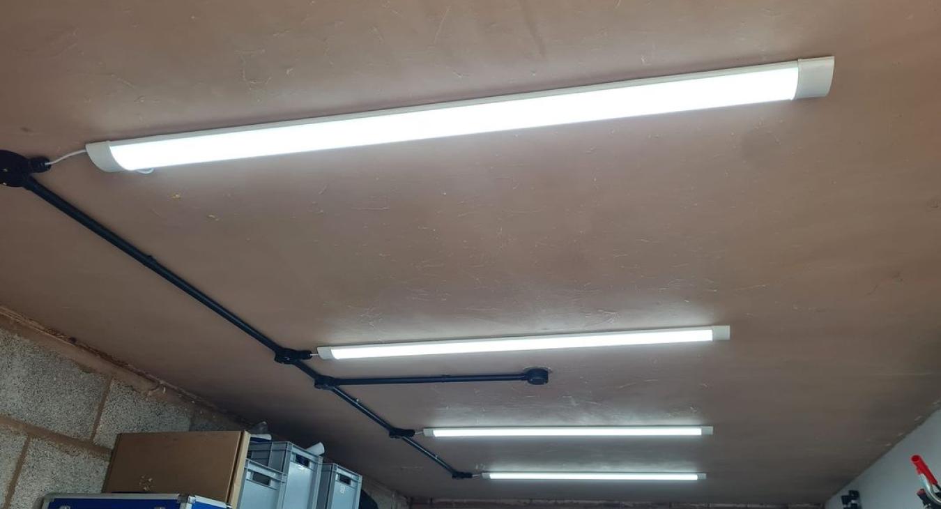 Garage lighting installation in Highbridge by D Durnan Electrical